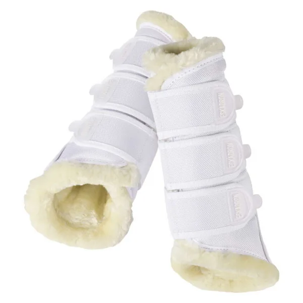 Eskadron-faux-fur-gamacher-hvid